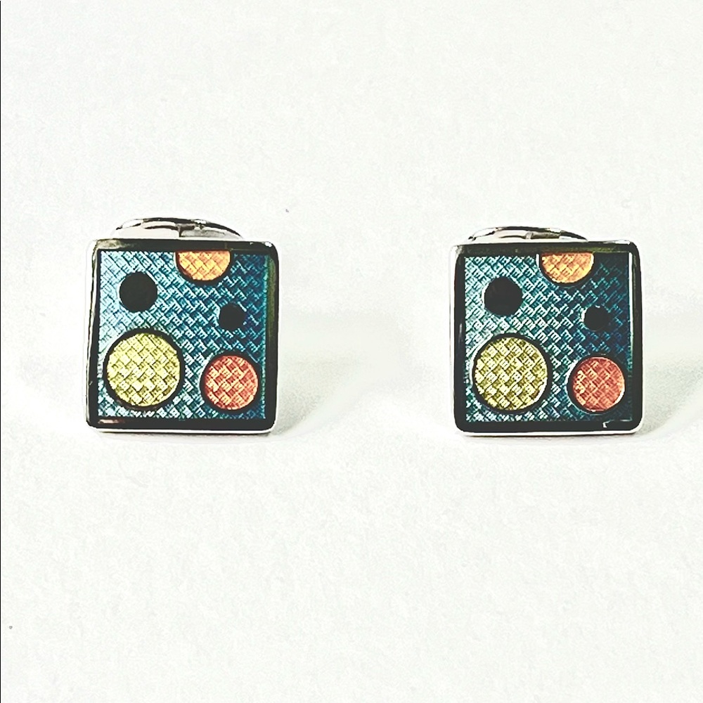 Sterling Silver & Enamel Cufflinks